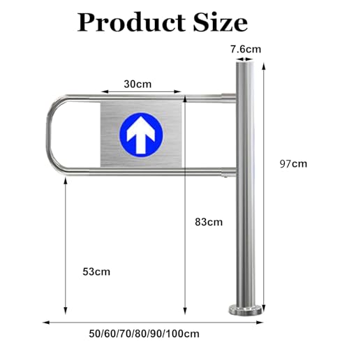 Swing Safety Gate,Automatic Closing Safety Swing Gate - Spring-Loaded 1-Way Access Door for Supermarkets, Libraries & Commercial Spaces - Durable Secure Entry Solution for High-Traffic Area