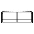 Wrought Iron Driveway Gate Kit - 17 ft 0 in, Dual Swing, No Pickets, Finials