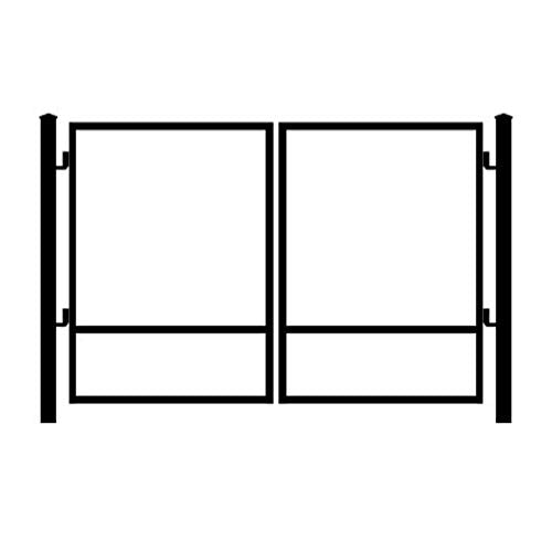 Wrought Iron Driveway Gate Kit - 9 ft 0 in, Dual Swing, No Pickets