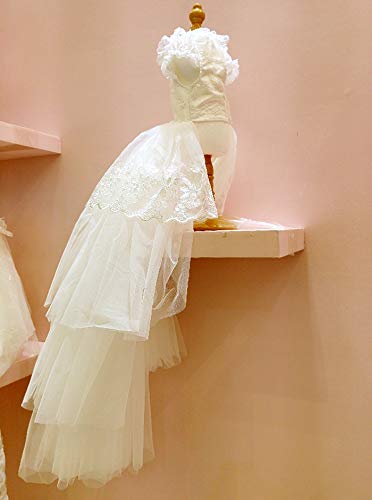 Princess Pet Dog Wedding Dress Cats Dress Puppy Skirt Clothes Pet Tutu Skirt Bride Costume Supplies (Size : Large) (Small)