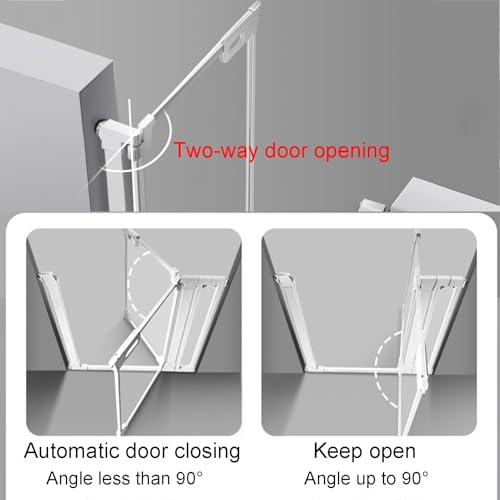 Acrylic Pet Gate for Stairs & Doorways, Freestanding Safe BER with Auto Close, Wall Protectors, Easy Install, Adjustable 73-84.9 X 77cm, &