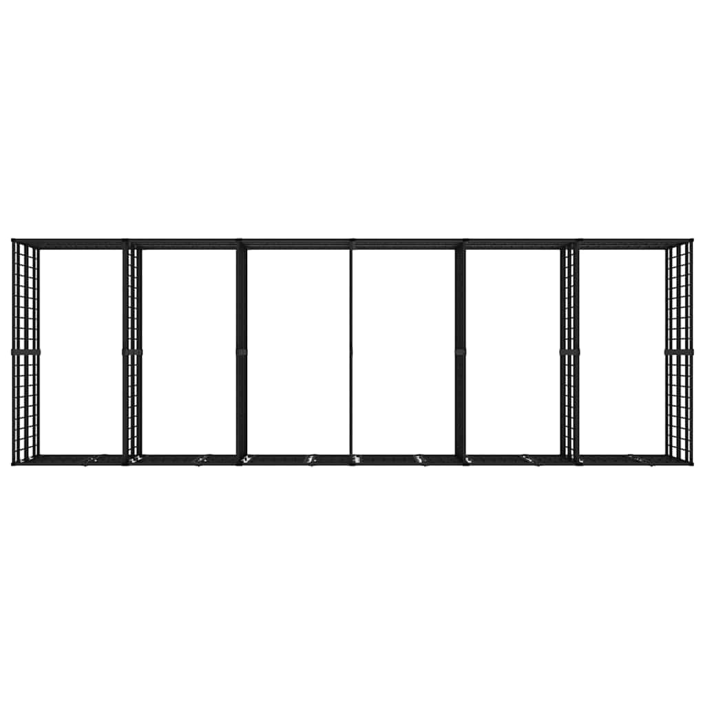 Extra Large Dog Kennel, Black Powder-Coated Steel, Heavy-Duty Outdoor Dog Crate for Large Breeds, 75.6 x 226.8 x 78.7 in, Secure Pet Playpen