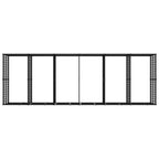 Extra Large Dog Kennel, Black Powder-Coated Steel, Heavy-Duty Outdoor Dog Crate for Large Breeds, 75.6 x 226.8 x 78.7 in, Secure Pet Playpen
