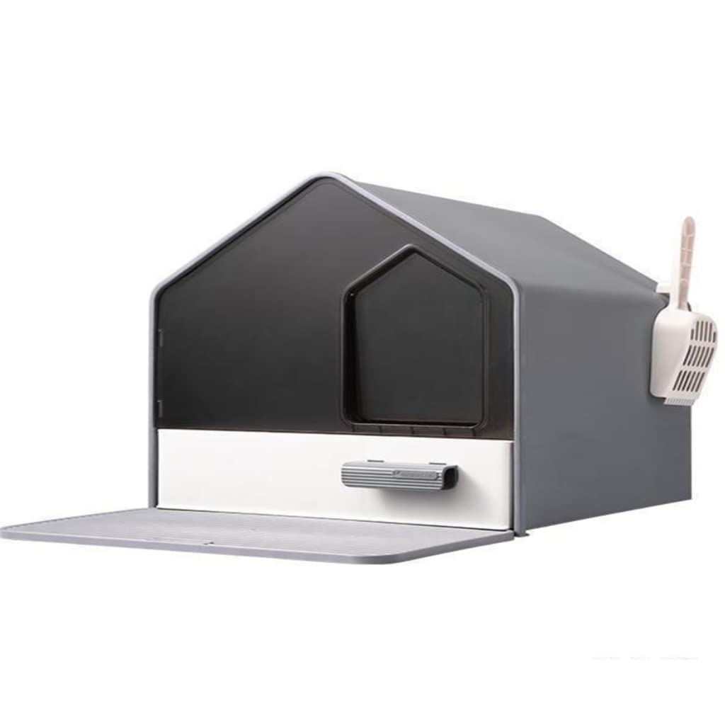 Fully Enclosed Cats Litter Box Drawer Type Cats Toilet Anti Splash High Fence Pet Toilet Tray (Color : C Size : Less Than 12 catties) (C Less than 12 catties)