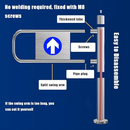Self-closing swing gate for commercial security and traffic control, durable and reliable barrier for safe access in high traffic areas