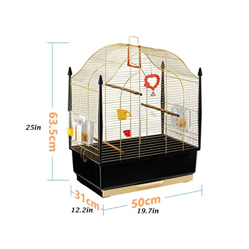 Bird Cage Bird Cage Stainless Steel Large Parrot Thrush Pigeon Villa Portable Small Sized Birds Travel Cage Pet Home Birdcages Decor,A