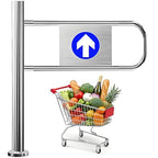 One-Way Traffic Door，Automatic Rebound Swing GateAutomatic Metal Safety Barrier - 60x100 cm Spring-Loaded Swing Gate for Supermarkets & Warehouses, Ideal for Pedestrian Access, Security, Cro