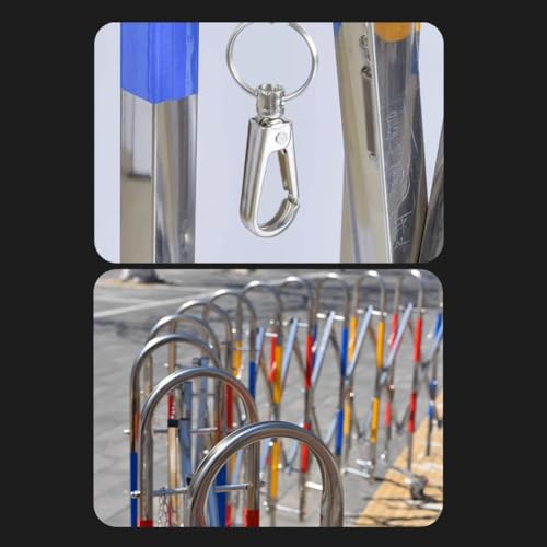 Expandable Stainless Steel Security Gate - Folding Mobile Traffic Barrier with Wheels for Driveway - Colorful Portable Safety Gate for Home & Outdoor Use