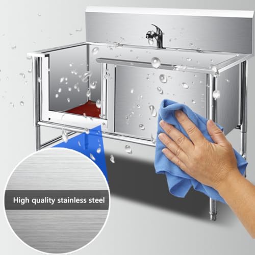 Professional Stainless Steel Dog Bathing Station,Dog Washing Station,Dog Bath Tubs,Dog Grooming Tub,Dog Bathtub,Pet Washing Sink for Home,for Large, Medium, Small Pets(100cm/39.4in/)