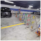 Expandable Stainless Steel Security Gate - Folding Mobile Traffic Barrier with Wheels for Driveway - Colorful Portable Safety Gate for Home & Outdoor Use