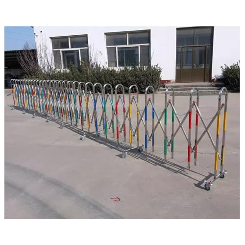 Telescopic Traffic Fence Folding Portable Scissor Gate,Expandable Barrier Gate Folding Barricade Stainless Steels Security Gate Traffic Fence for Driveway, Garage, Quickl,Multicolor-1.5x10m
