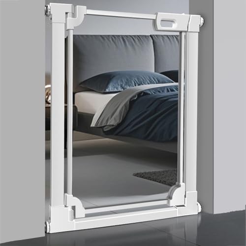 Acrylic Pet Gate for Stairs & Doorways, Freestanding Safe BER with Auto Close, Wall Protectors, Easy Install, Adjustable 73-84.9 X 77cm, &