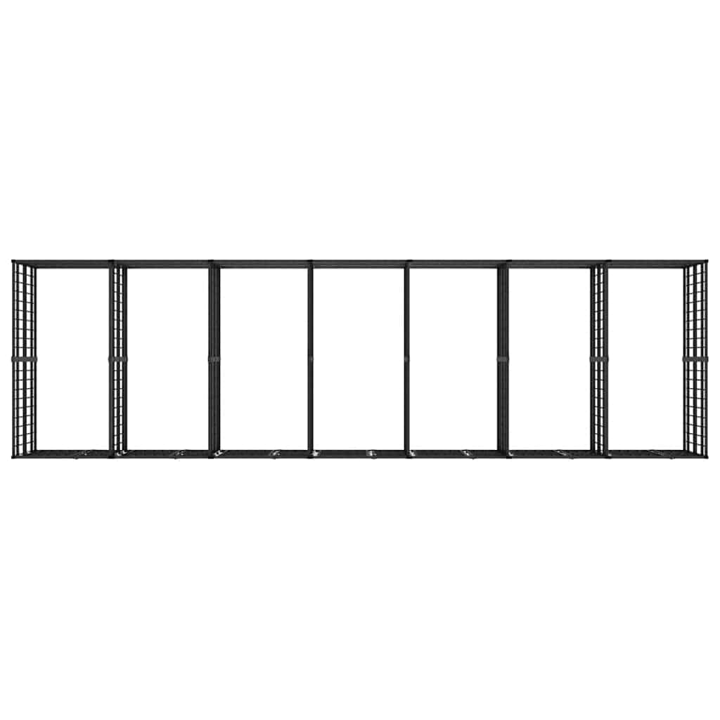 Large Outdoor Dog Kennel, 264.6" L x 75.6" W x 78.7" H Heavy Duty Powder-Coated Steel Dog Run with Lockable Latch, Spacious Metal Pet Playpen Enclosure for Backyards and Patios, Black
