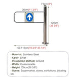 Universal Stainless Steel Safety Barrier - Rotating Gate for Supermarket Doors - Fits 90 x 100 cm Doors - Secure Access Control Solution