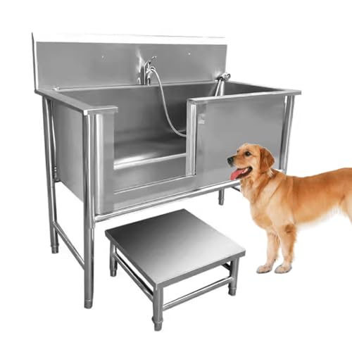 Professional Stainless Steel Dog Bathing Station,Dog Washing Station,Dog Bath Tubs,Dog Grooming Tub,Dog Bathtub,Pet Washing Sink for Home,for Large, Medium, Small Pets(100cm/39.4in/)