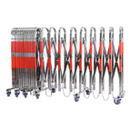 Expandable Stainless Steel Security Gate - Folding Mobile Traffic Barrier with Wheels for Driveway - Colorful Portable Safety Gate for Home & Outdoor Use