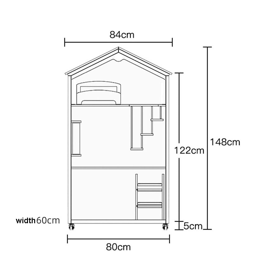 Luxury Cat Villa Nest Household Wood Luxury Large Indoor House Cage Cabinet Does Not Occupy A Toilet Integrated Cat Enclosure