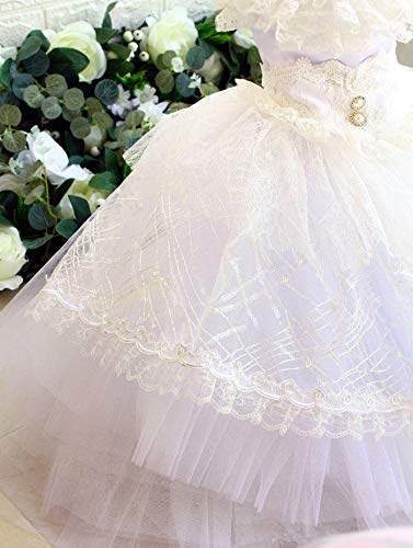 Princess Pet Dog Wedding Dress Cats Dress Puppy Skirt Clothes Pet Tutu Skirt Bride Costume Supplies (Size : Large) (Medium)