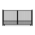 Wrought Iron Driveway Gate Kit - 12 ft 0 in, Solo Slide, Puppy Pickets