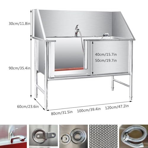 Dog Bathtub Station Dog Pet Washing Grooming Station for Home,Dog Grooming Bathtub Station Professional Stainless Steel Dog Washing Station
