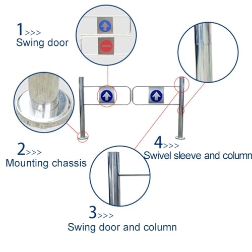 Swing Safety Gate,Stainless Steel Safety Gate - Durable Manual Swing Barrier for Secure Entry Control, Perfect for Home, Office & Outdoor Use, Weather-Resistant & Long-Lasting