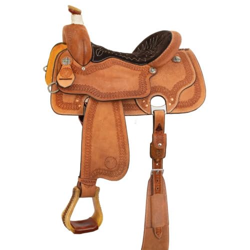 New 2650 Odessa Western All Around Saddle Wide Tree 16" Seat Natural Oil Roughout Suede Seat