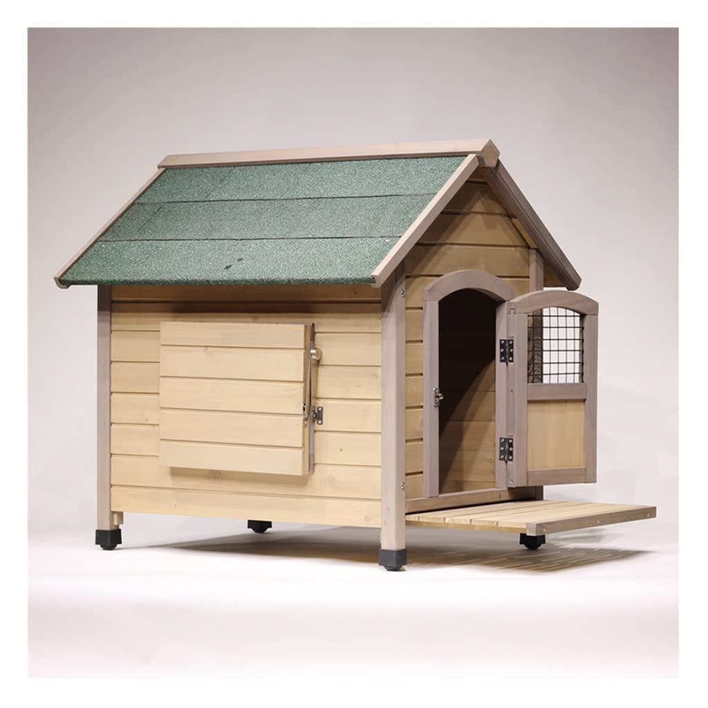 Dog Houses Large Outdoor Solid Wood Dog House Luxury Pet Shelter, Waterproof and Durable Pet House with Ventilation Out Windows, Easy to Install (Size : 130x120x110cm)