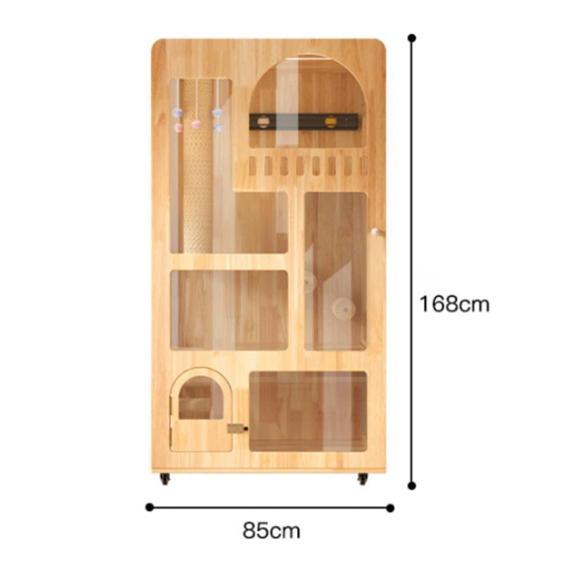 Cat Cage Wood Cat Villa Cage with Toilet Home House Large Litter Coffee Cabinet Pet House