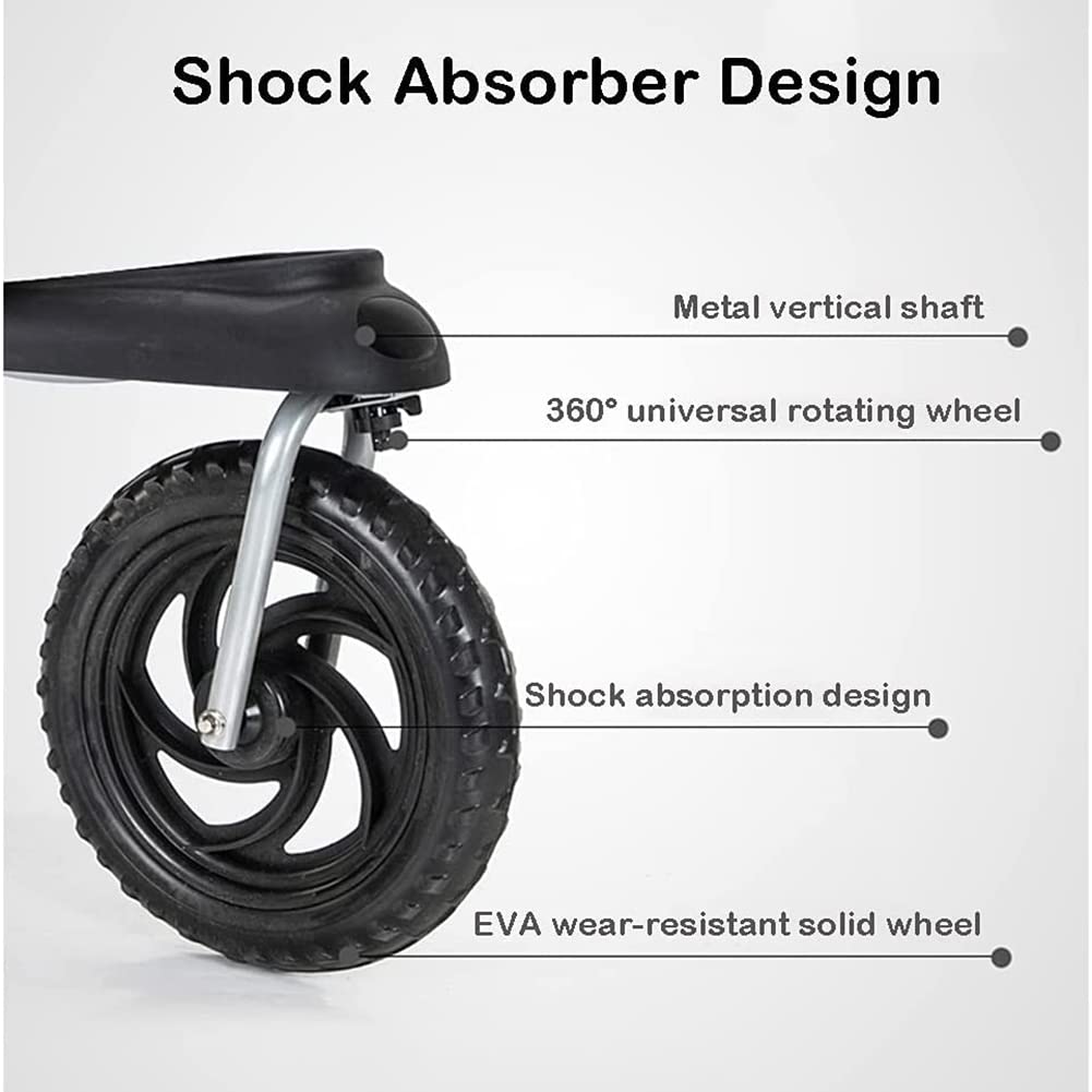 Pet Strollers 3 Wheel Pet Stroller Foldable Pet Supplies Travel Beach Pet Buggy Dog Bicycle Trailer with Large Storage Basket A (D)