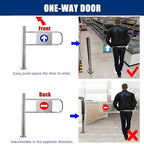 One-Way Traffic Door，Automatic Rebound Swing GateAutomatic Metal Safety Barrier - 60x100 cm Spring-Loaded Swing Gate for Supermarkets & Warehouses, Ideal for Pedestrian Access, Security, Cro