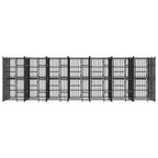 Large Outdoor Dog Kennel, 264.6" L x 75.6" W x 78.7" H Heavy Duty Powder-Coated Steel Dog Run with Lockable Latch, Spacious Metal Pet Playpen Enclosure for Backyards and Patios, Black