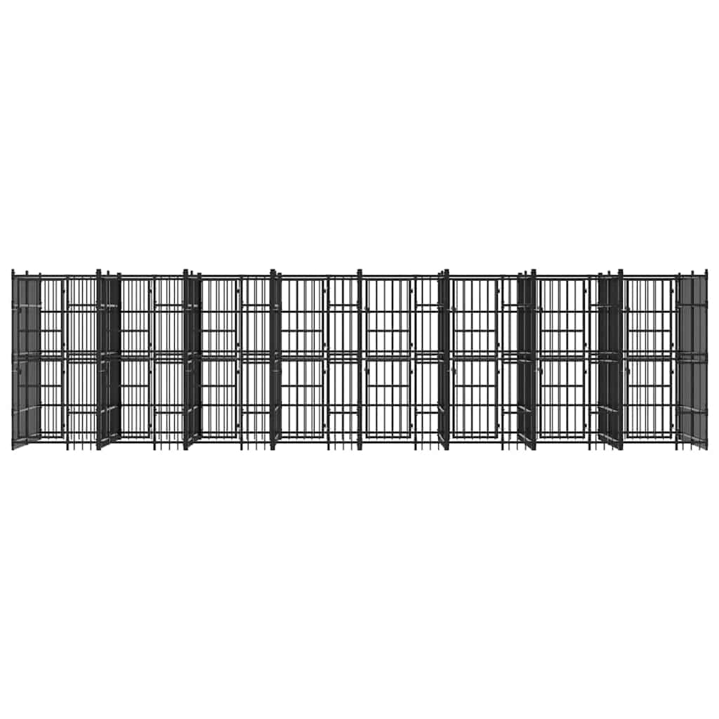 Metal Dog Kennel - Outdoor Exercise Playpen, 302.4x75.6x78.7 in