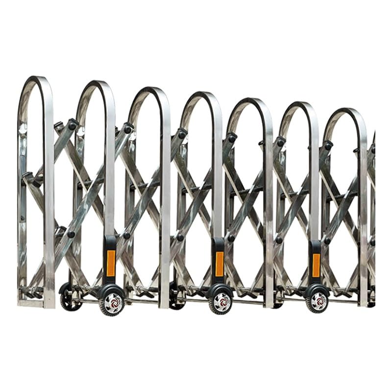 Expandable Security Barricade, Portable Traffic Gate for Driveways, 35.5 Inch High Mobile Folding Fence for Outdoor Road Construction, Silver 8x0.9m