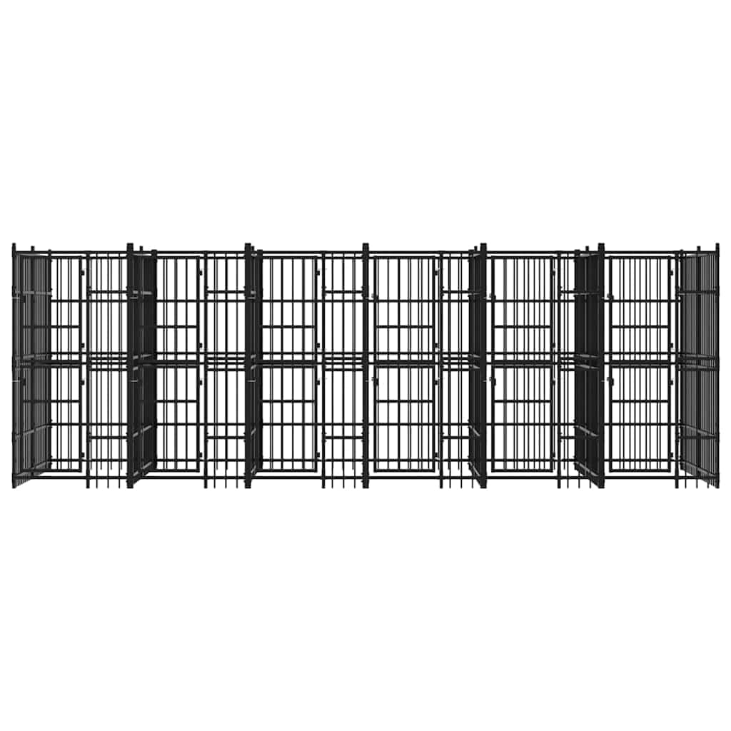 Outdoor Dog Kennel Steel 119 ft虏 with Lockable Door