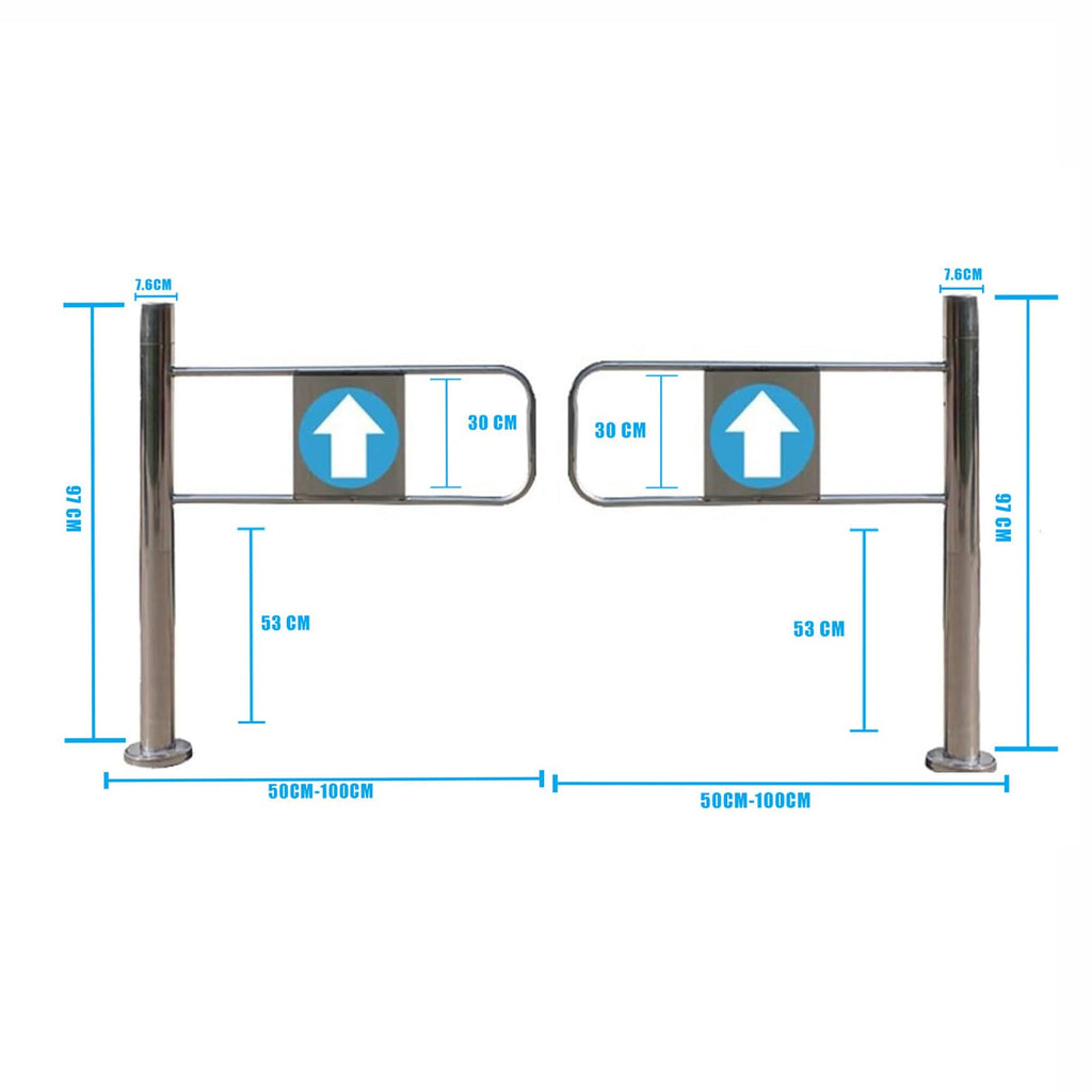 Swing Safety Gate,Automatic Closing Safety Swing Gate, 80×97 cm Silver Access Control for Supermarkets, Warehouses & Libraries, Durable 1-Way Security Solution for Entrances