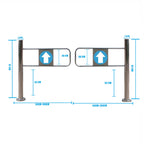 Swing Safety Gate,Automatic Rebound Swing Gate for Supermarket Entrance - Self-Closing One-Way Pedestrian Safety Door, Durable Access Control for Warehouse/Library (Silver, 80x97 cm)