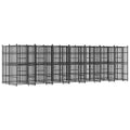 Large Outdoor Dog Kennel, 264.6" L x 75.6" W x 78.7" H Heavy Duty Powder-Coated Steel Dog Run with Lockable Latch, Spacious Metal Pet Playpen Enclosure for Backyards and Patios, Black