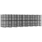 Large Outdoor Dog Kennel, 264.6" L x 75.6" W x 78.7" H Heavy Duty Powder-Coated Steel Dog Run with Lockable Latch, Spacious Metal Pet Playpen Enclosure for Backyards and Patios, Black