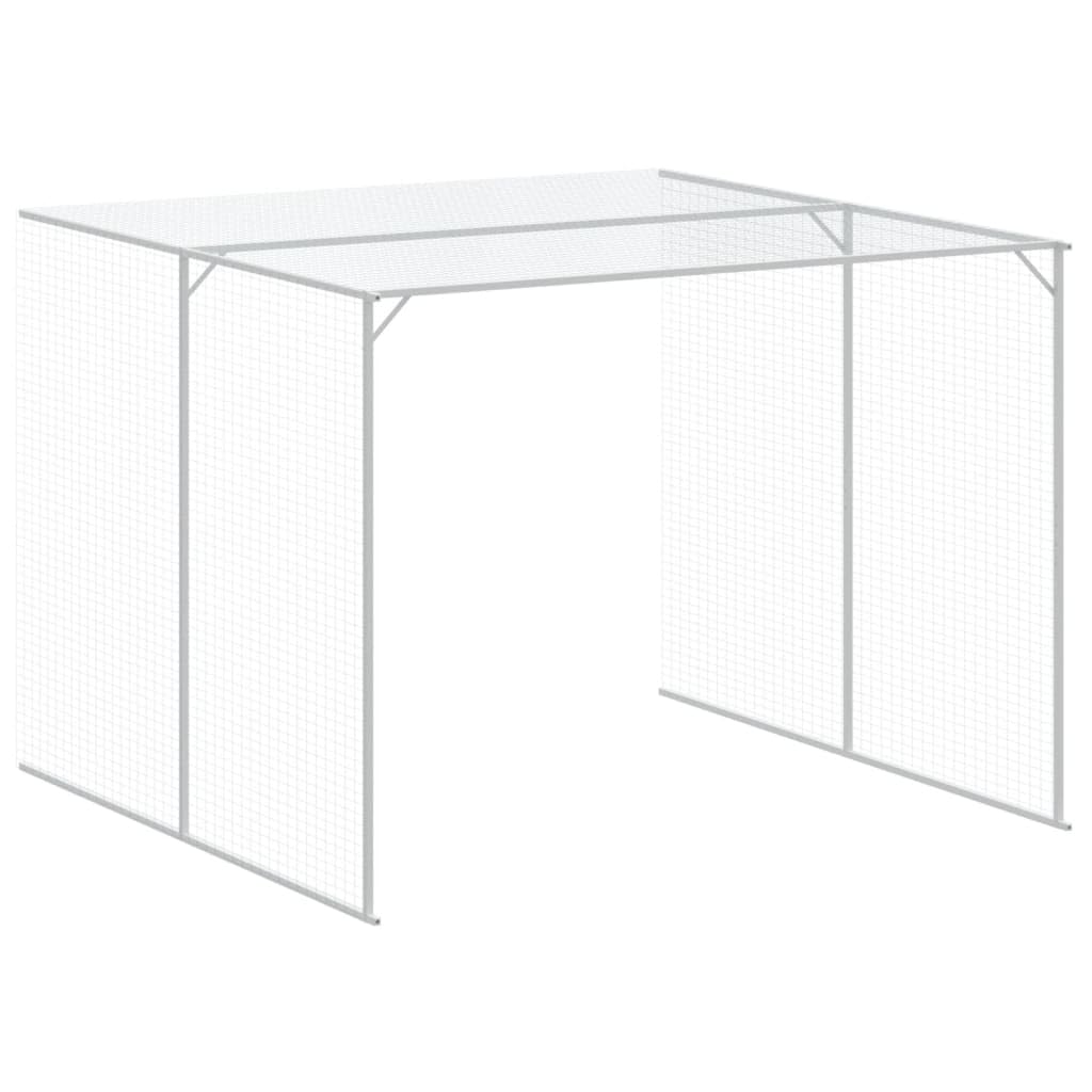 SKM Dog House with Run Light Grey 214x1069x181 cm Galvanised Steel (Weight-140KG)