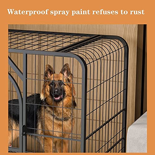 pet Crate Heavy-Duty Metal Wire Dog Cage, Easy to Install, Dog Crate Strong Metal Pet Kennel Playpen Large Dogs Cage with Lockable Wheels & Two Doors (Size : XL:110 * 72 * 96cm)