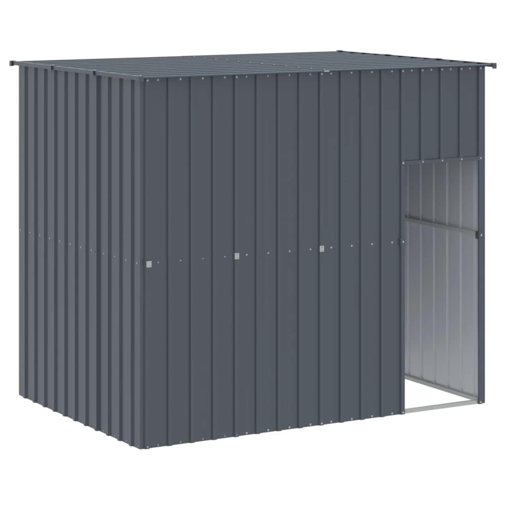 Homgoday Dog House with Run Anthracite 214x1069x181 cm Galvanised Steel, Outdoor Indoor Pet Puppy Dog House, Home Shelter Kennel Pet Shelter Type1 Animals & Pet Supplies