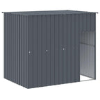 Homgoday Dog House with Run Anthracite 214x1069x181 cm Galvanised Steel, Outdoor Indoor Pet Puppy Dog House, Home Shelter Kennel Pet Shelter Type1 Animals & Pet Supplies