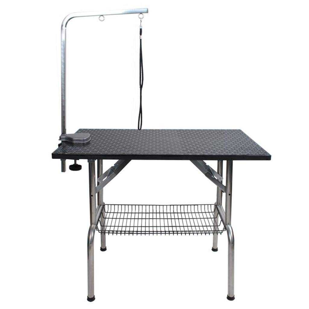 Pet Supplies Dog Grooming Table, Adjustable Arm with Mesh Tray for Storaging Accessories and Tools Pet Beauty Desk