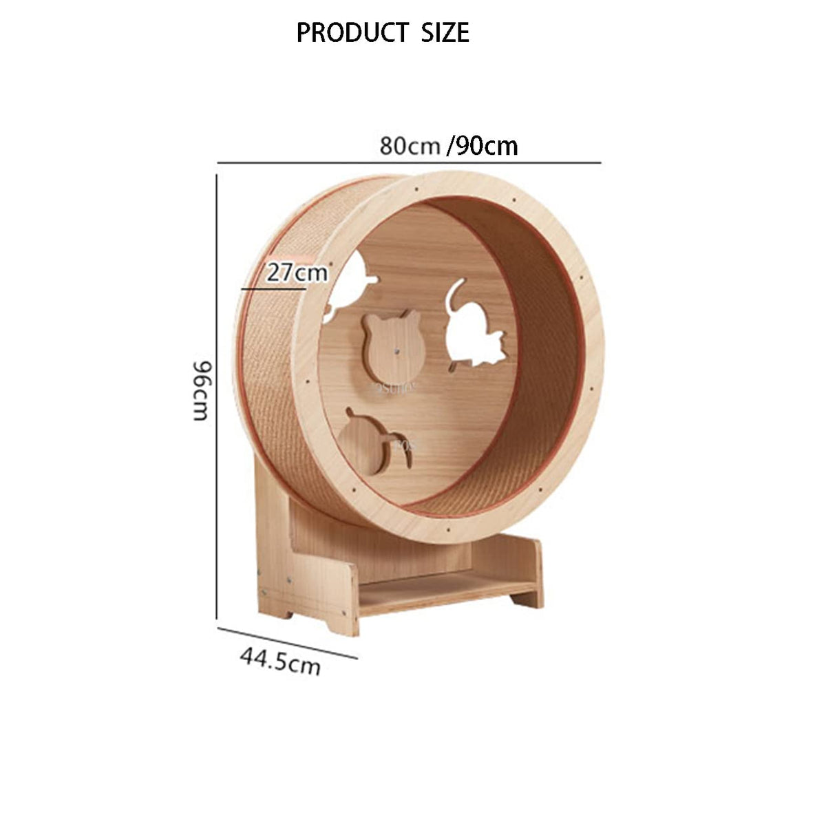 Solid Wood Cat Toys Silent Cat Treadmill Household Cat Supplies Roller Pet Accessories Creative Large Cat Climbing Frame