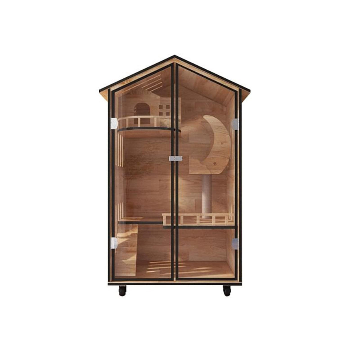 Pet House/Pet Cage Cat Villa Home cat Cabinet cat House Double-Layer Super Large Space Suitable for Living Room， Office Cat Condo,Black-2