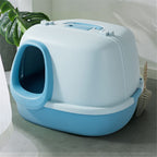 Large Space Fully Enclosed Cats Litter Box with Cushion Cats Toilet Splash Proof Toilet Training Pet Potty (Color : B) (C)