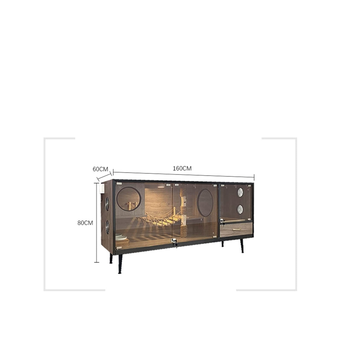Cat House Luxury Cat Litter Cat Villa Four Seasons General Delivery Room Cat Cabinet Cage Cat House Pet Can Be Customized Cat Villa (Color : Breathable Style)
