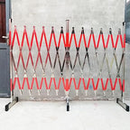 Retractable Stainless Steel Traffic Barrier, Foldable Door with Extendable Metal Posts, Ideal for Garages, Schools, Malls - P-Silver-5m Safety Solution