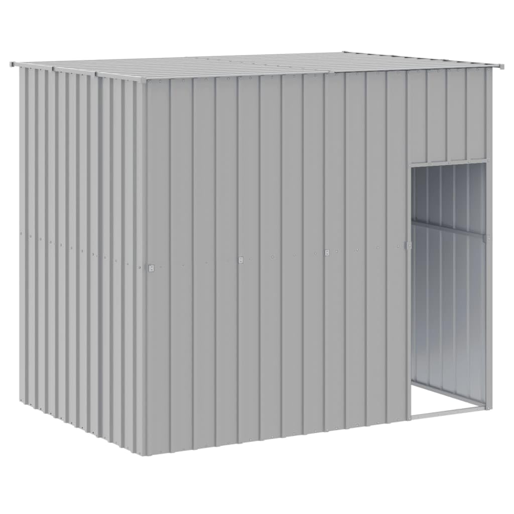 SKM Dog House with Run Light Grey 214x1069x181 cm Galvanised Steel (Weight-140KG)