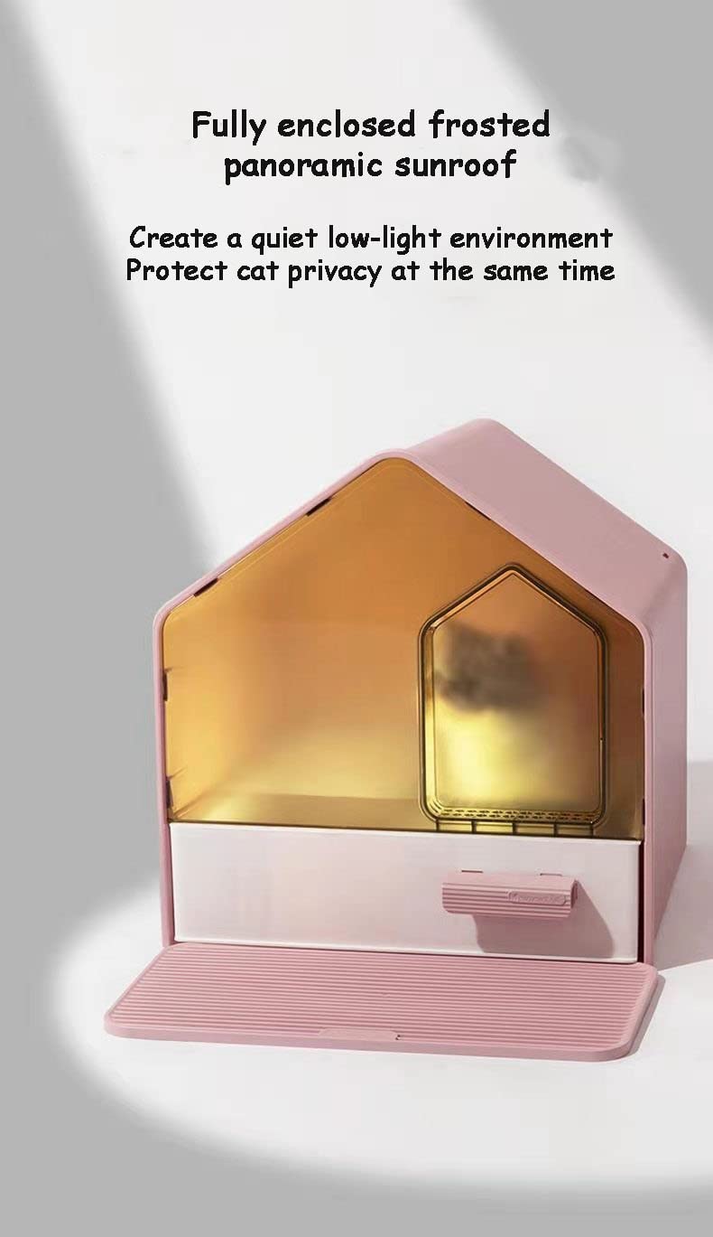Fully Enclosed Cats Litter Box Drawer Type Cats Toilet Anti Splash High Fence Pet Toilet Tray (Color : C Size : Less Than 12 catties) (C Less than 12 catties)